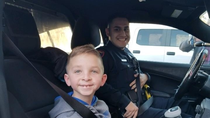Police officer and child