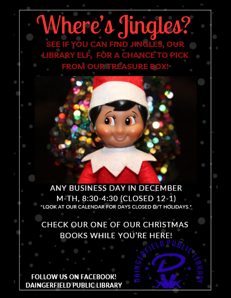 Flyer: Find Jingles the Library Elf