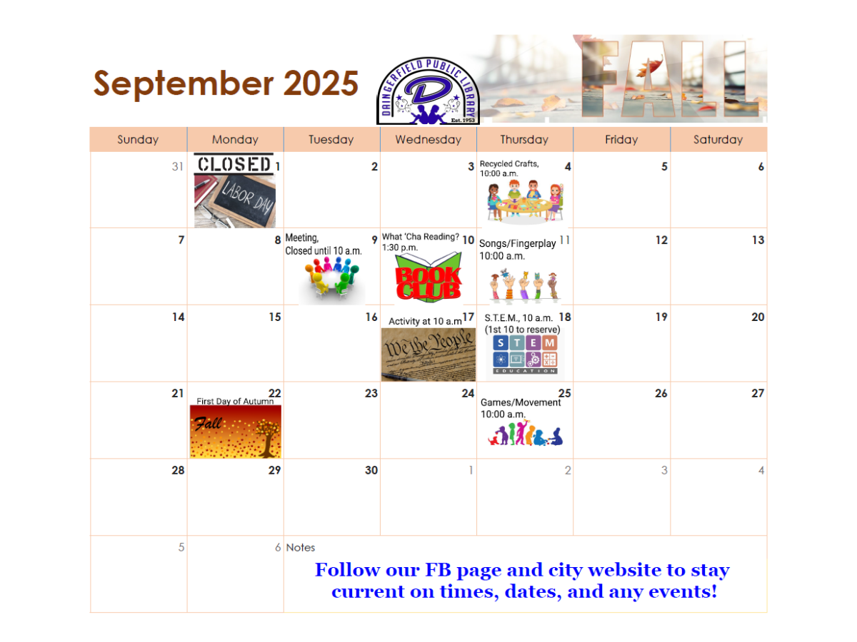 events hosted at the library in the month of September
