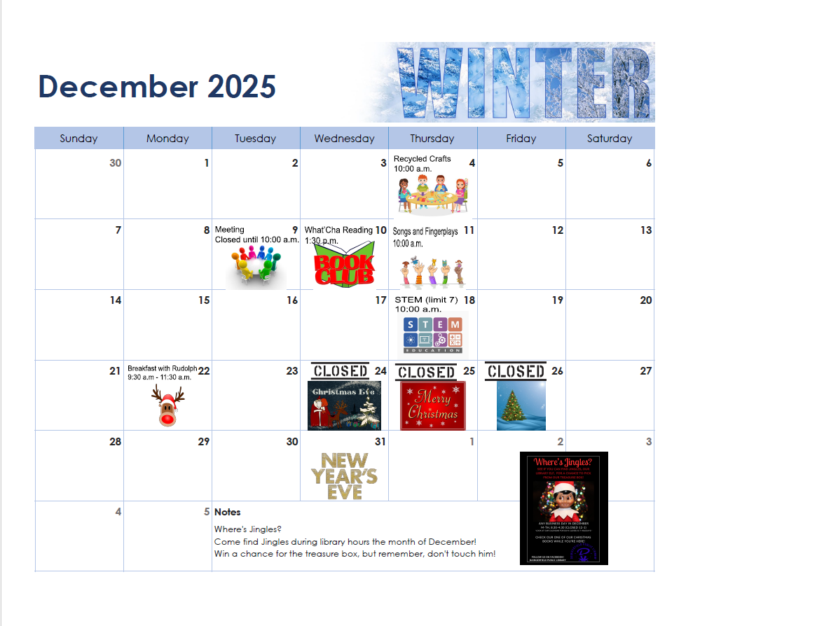 calendar of events in December